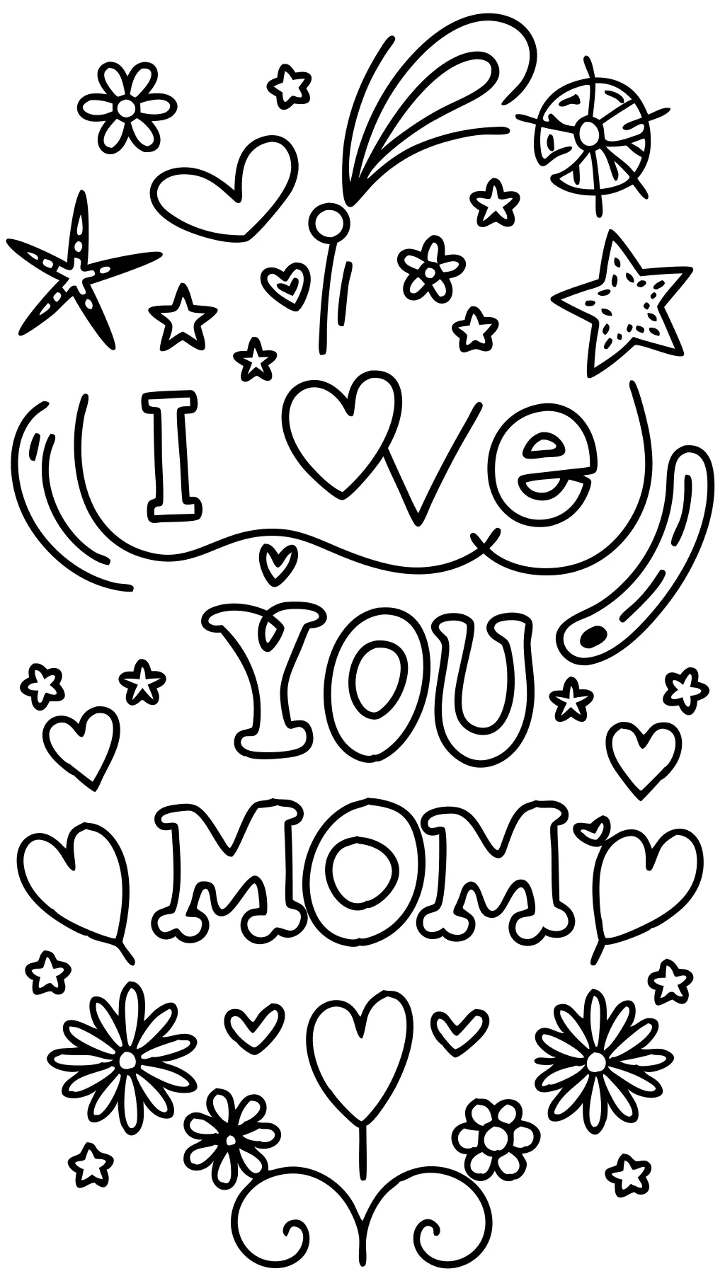 coloring pages i love you mom